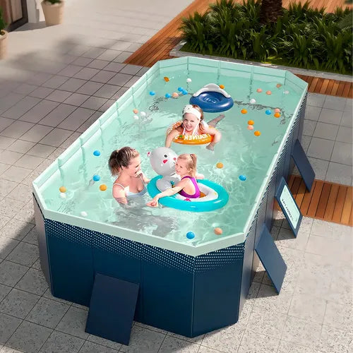Piscina Portatil Plegable Familiar 295×165×55 cm Diversión para Todos