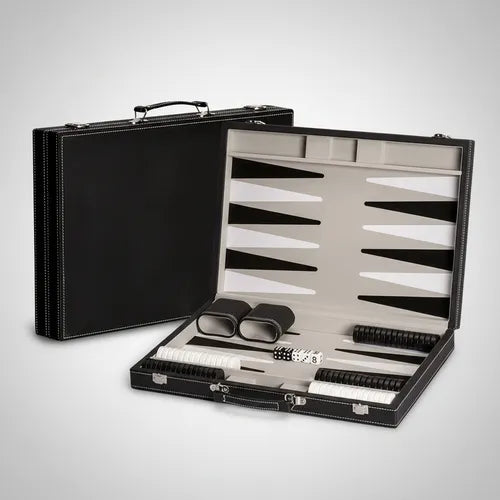 Juego de Mesa Backgammon Clásico 47 cm Elegante Estuche Cuero