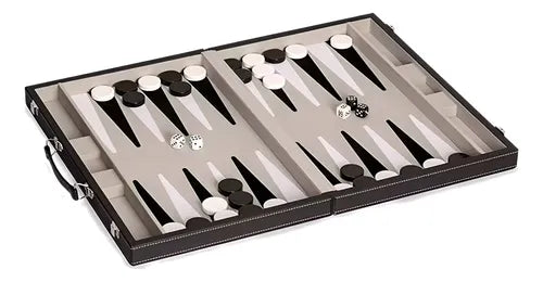 Juego de Mesa Backgammon Clásico 47 cm Elegante Estuche Cuero