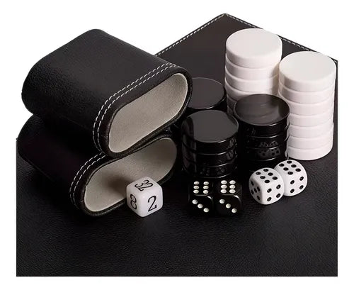 Juego de Mesa Backgammon Clásico 47 cm Elegante Estuche Cuero