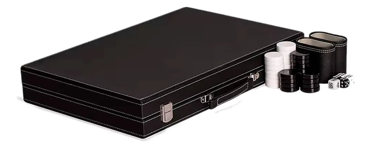 Juego de Mesa Backgammon Clásico 47 cm Elegante Estuche Cuero