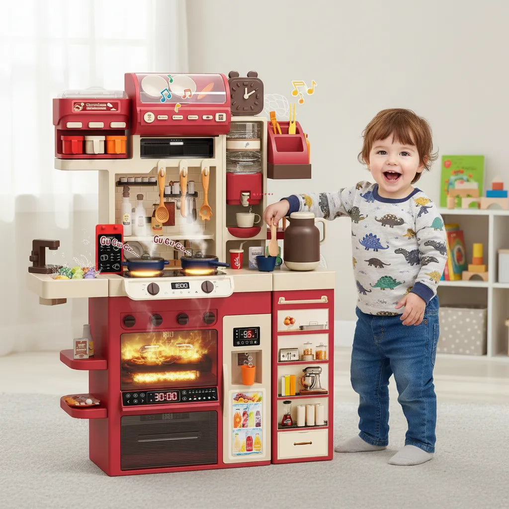 Cocina Infantil Gigante 122 cm ✨ | Luces, Sonido y Vapor 71 piezas 122 cms