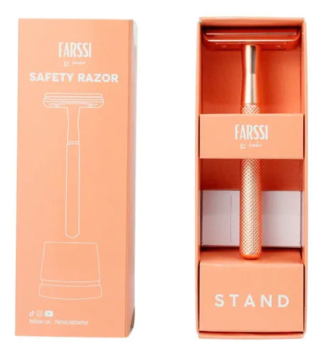 Máquina de Afeitar Clásica de Lujo con Base  + 5 Cuchillas Afeitado Preciso