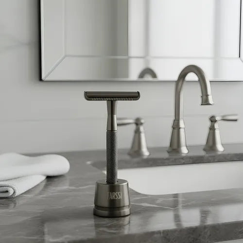 Máquina de Afeitar Clásica de Lujo con Base  + 5 Cuchillas Afeitado Preciso