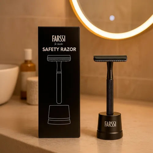 Máquina de Afeitar Clásica de Lujo con Base  + 5 Cuchillas Afeitado Preciso