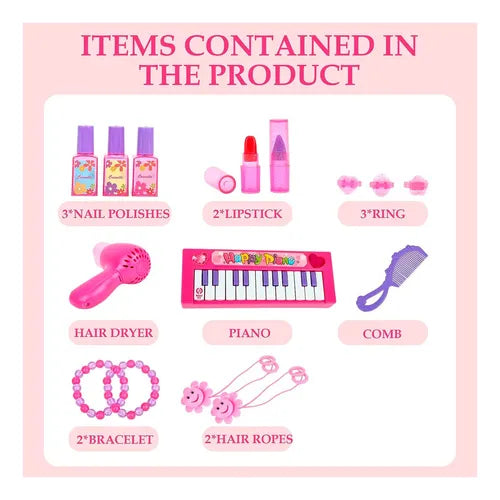 Tocador Juguete Piano para Niña 🎀 | Música y Peinador Completo
