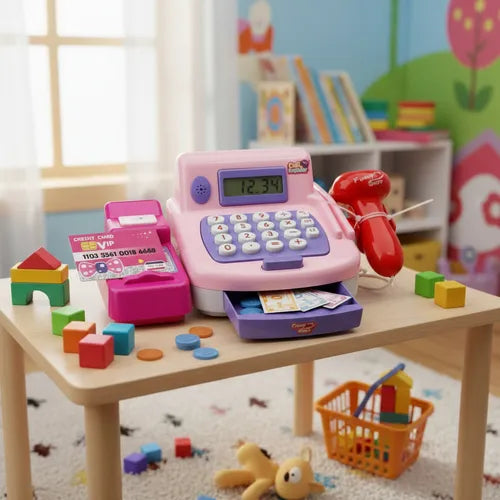 Caja Registradora Infantil con Pantalla Billetes  y Sonidos | Juego de Tienda