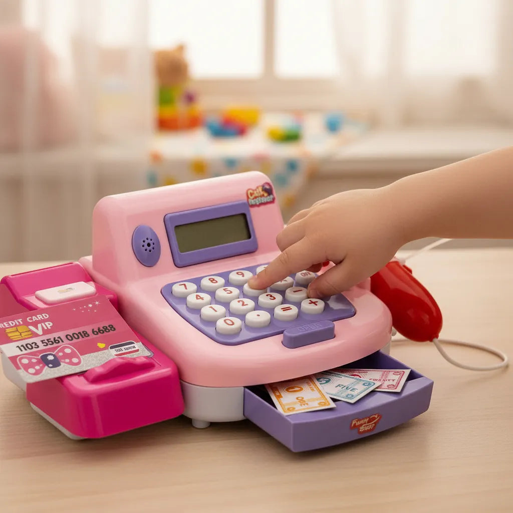 Caja Registradora Infantil con Pantalla Billetes  y Sonidos | Juego de Tienda