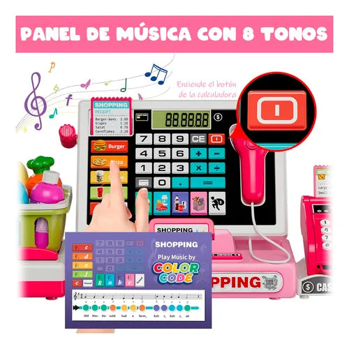 Caja Registradora Infantil con Calculadora y Tarjeta  Juguete Educativo