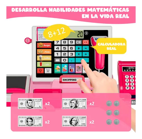 Caja Registradora Infantil con Calculadora y Tarjeta  Juguete Educativo