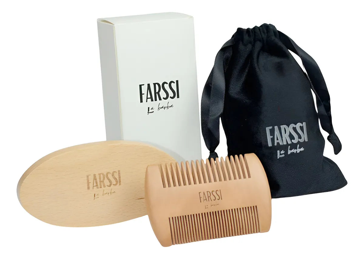 Set Cepillo Barba Cerdas de Jabalí + Peine Madera  Estilo y Cuidado Natural