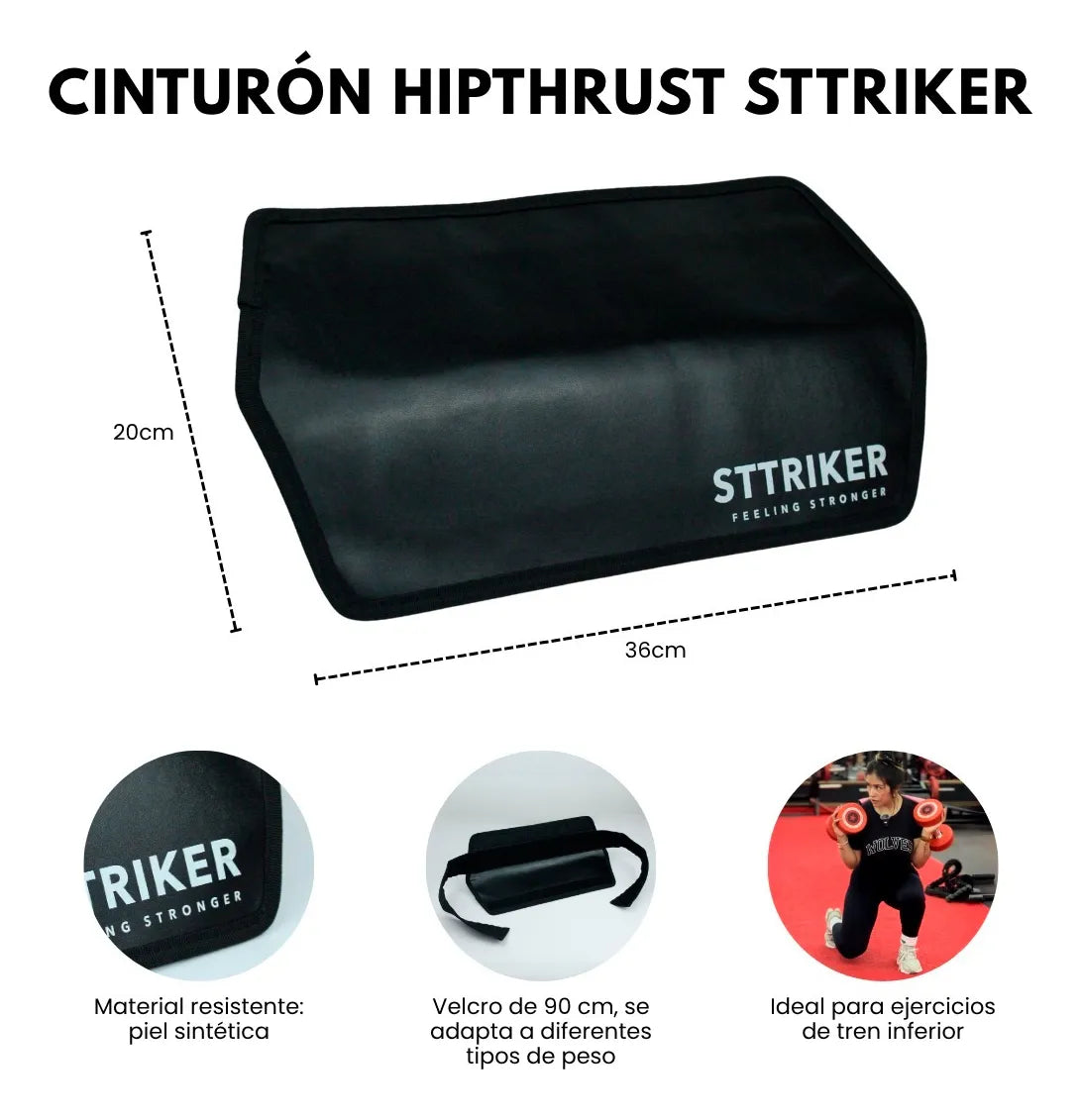 Cinturón Hip Thrust Glúteo Cadera Entrenamiento