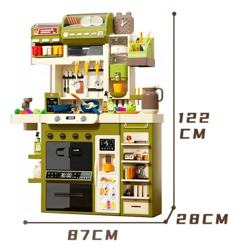 Cocina Infantil Gigante 122 cm ✨ | Luces, Sonido y Vapor 71 piezas 122 cms