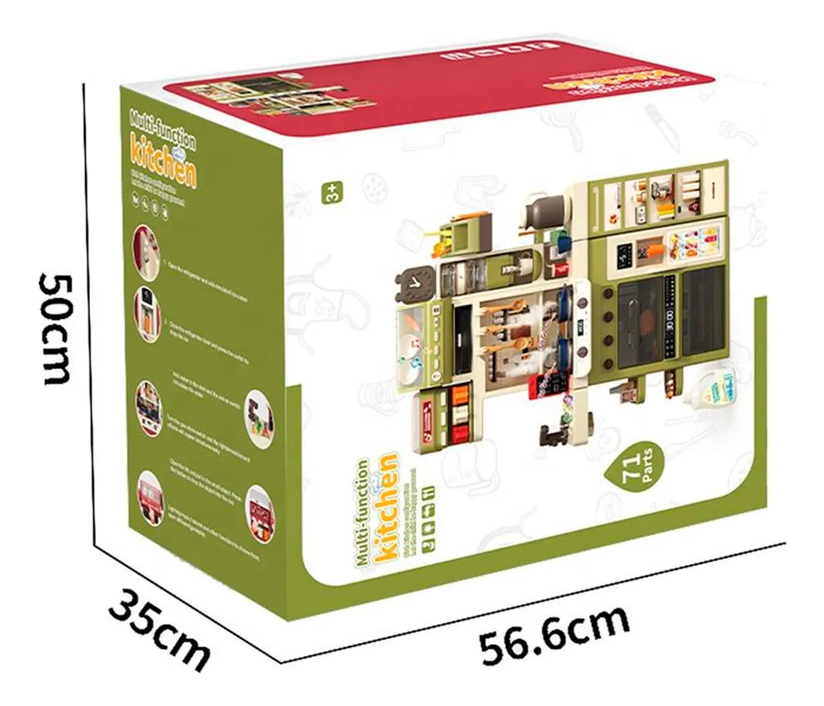 Cocina Infantil Gigante 122 cm ✨ | Luces, Sonido y Vapor 71 piezas 122 cms