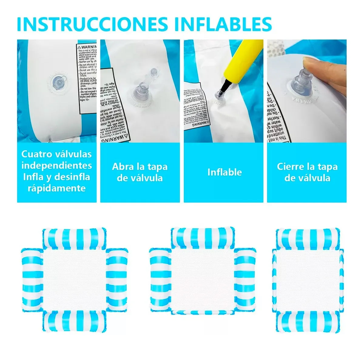 Flotador Hamaca Inflable  4 lados Silla Hamaca Piscina Adultos