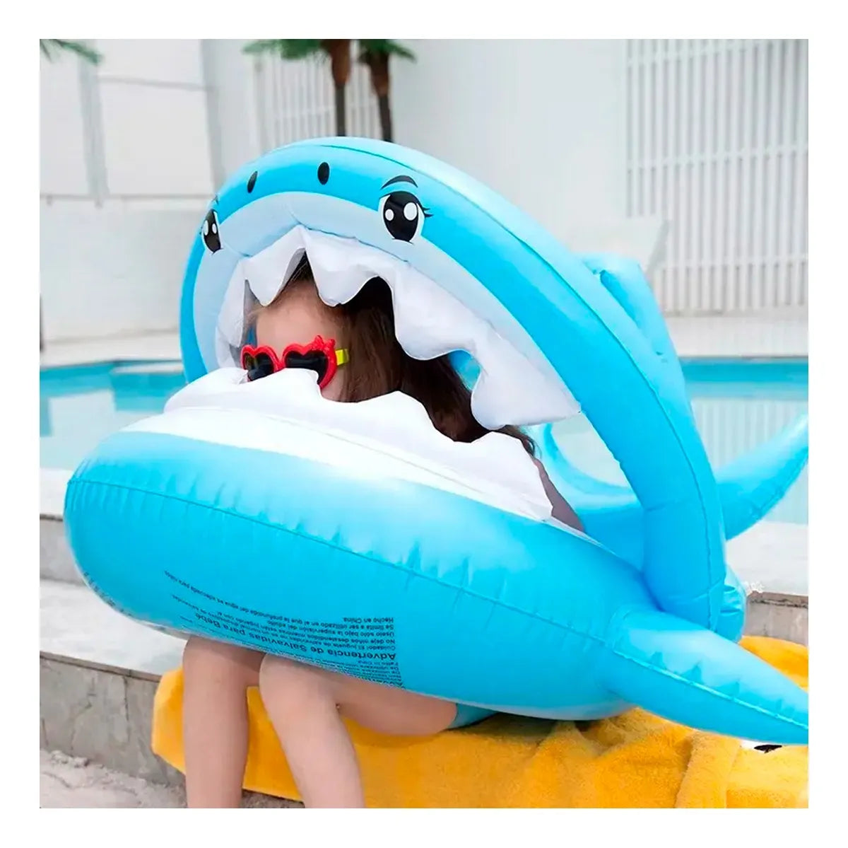 Flotador Inflable Piscina Bebé Niño 🦈 Tiburon Shark  Bote con Techo y Diseño de Tiburón