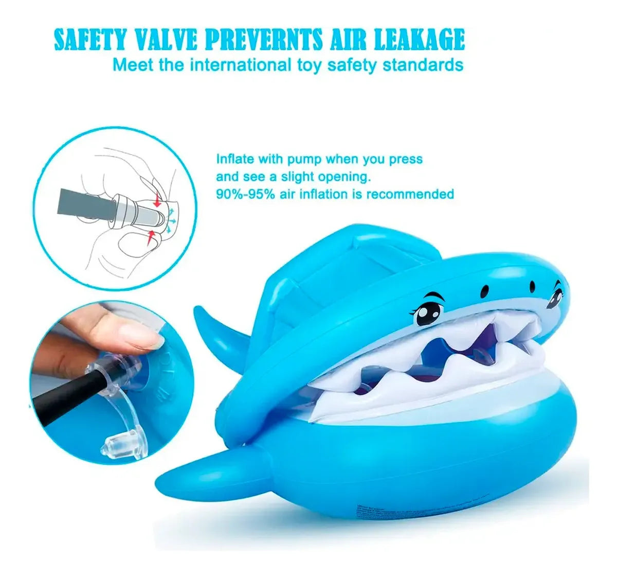 Flotador Inflable Piscina Bebé Niño 🦈 Tiburon Shark  Bote con Techo y Diseño de Tiburón