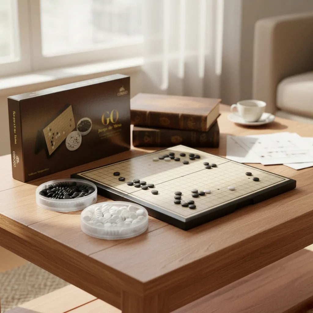 Set Juego  de Mesa Go Weiqi  Gomoku  Tablero Magnético Portatil 28 x 28 cm