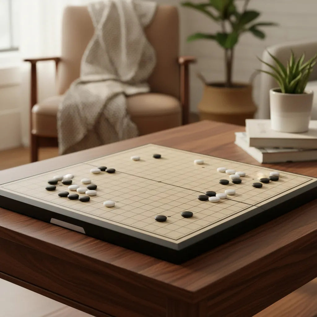 Set Juego  de Mesa Go Weiqi  Gomoku  Tablero Magnético Portatil 28 x 28 cm