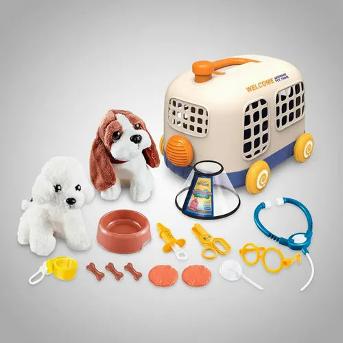 Kit Veterinaria Infantil con Guacal 🐶  Juego de Doctor para Mascotas
