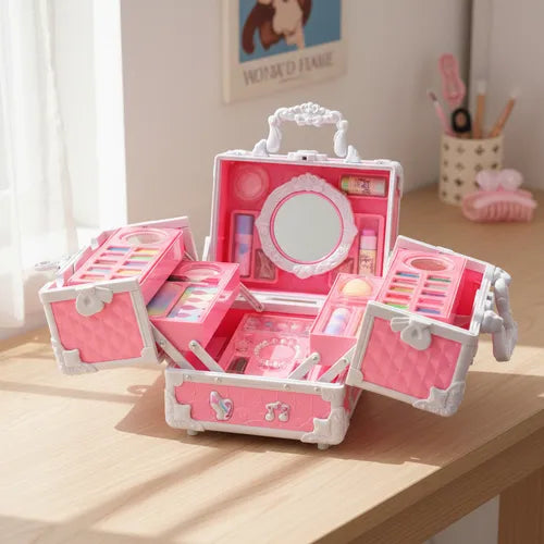 Neceser kit de Maquillaje para Niñas 49 Piezas 🎀  Lavable y Seguro