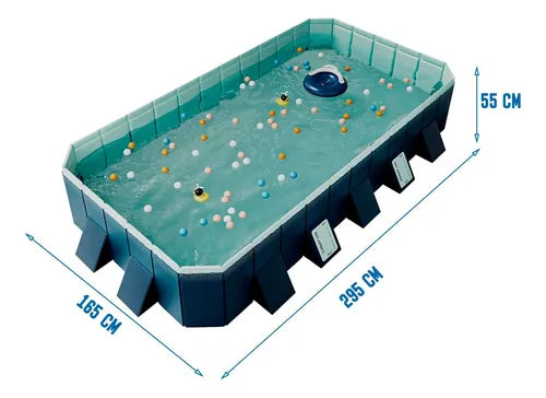 Piscina Portatil  Plegable Familiar 295×165×55 cm Diversión para Todos