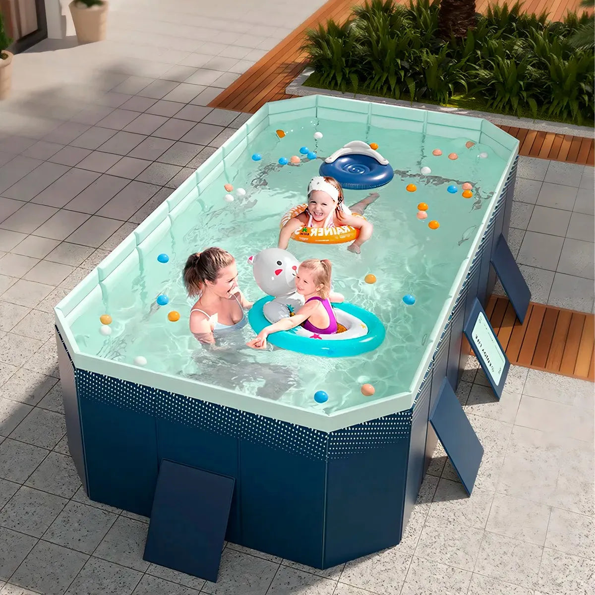 Piscina Portatil  Plegable Familiar 295×165×55 cm Diversión para Todos