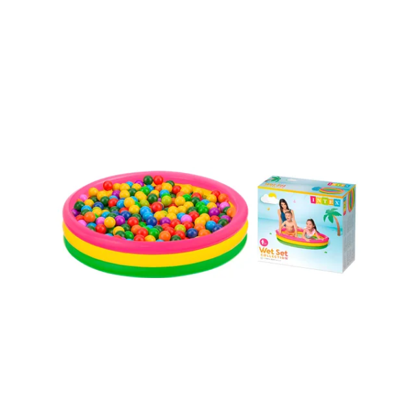Piscina Inflable Intex Para Niños  114 cm con 100 Pelotas  Diversión Infantil