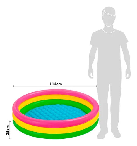 Piscina Inflable Intex Para Niños  114 cm con 100 Pelotas  Diversión Infantil
