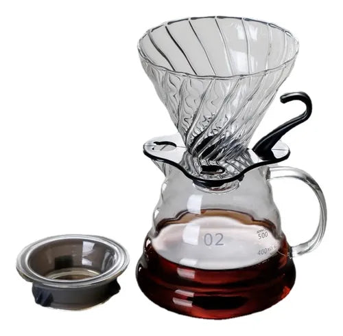 Set X5 Cafetera de Lujo V60 Molino Servidor 40 Filtros