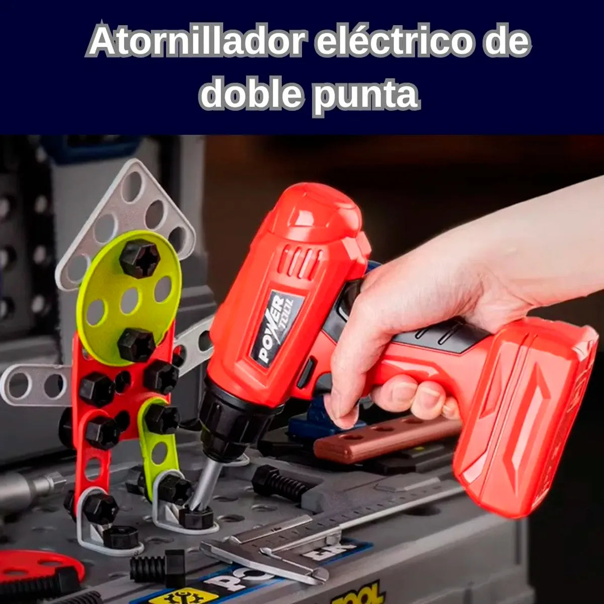 Maletín de Herramientas Infantil + Mesa de Construcción 132 piezas