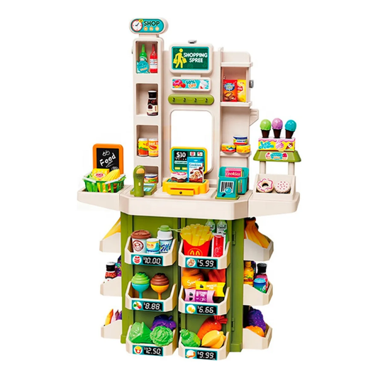 Supermercado de Juguete 100 cm + Caja Registradora 67 pcs