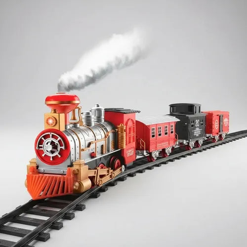 Pista Tren Navideño con Humo y Sonido  18 Piezas 4 Vagones