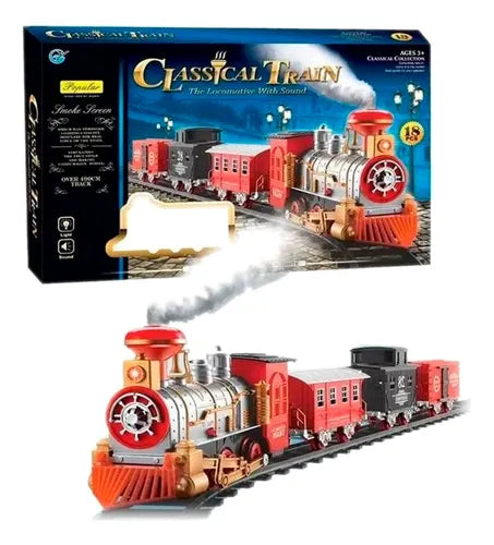 Pista Tren Navideño con Humo y Sonido  18 Piezas 4 Vagones
