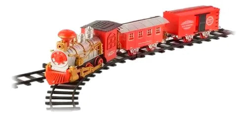 Pista Tren Navideño con Humo y Sonido  18 Piezas 4 Vagones