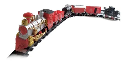 Tren Navideño de Juguete 25 pcs 🎄 | Luces Humo  y Sonidos Reales