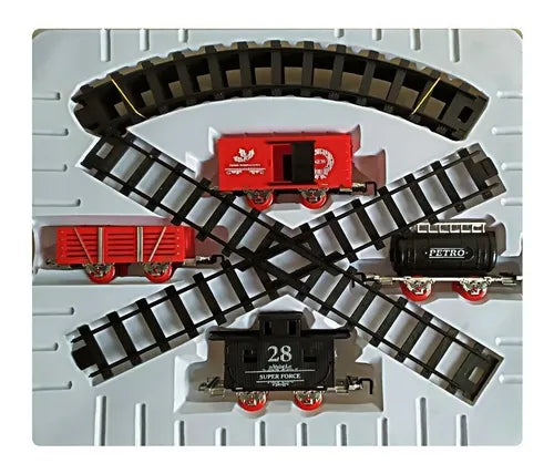 Tren Navideño de Juguete 25 pcs 🎄 | Luces Humo  y Sonidos Reales